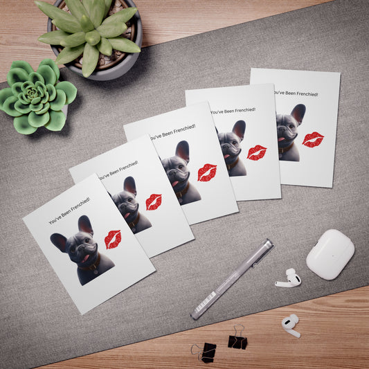 Playful French Bulldog Greeting Cards - 5-Pack for All Occasions