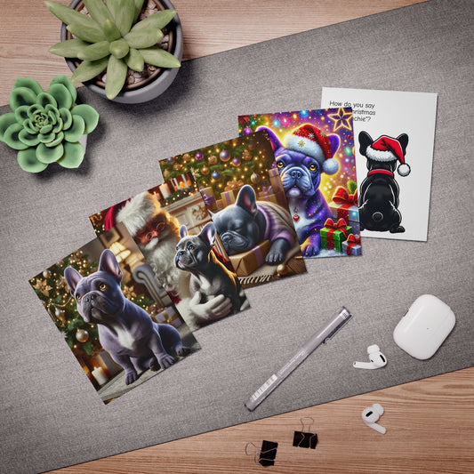 French Bulldog Christmas Greeting Cards - 5-Pack