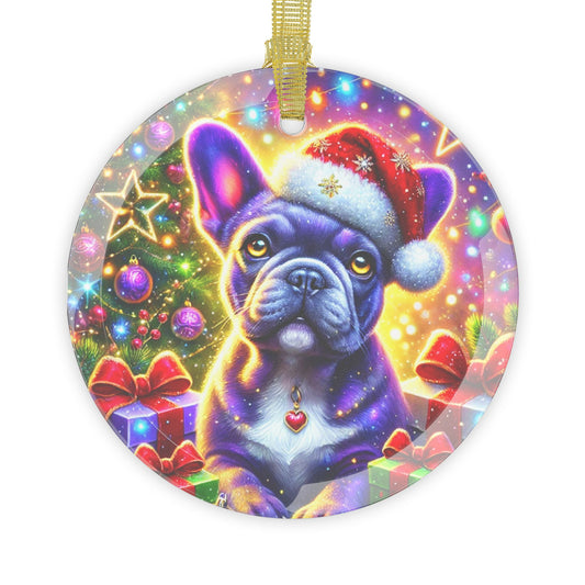 Glass Ornaments - Colorful French Bulldog Christmas Decor